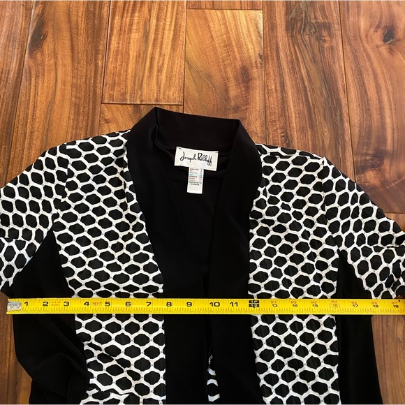 Joseph Ribkoff Black and White Open Front Sweater/Jacket Size 8 - Picture 8 of 8